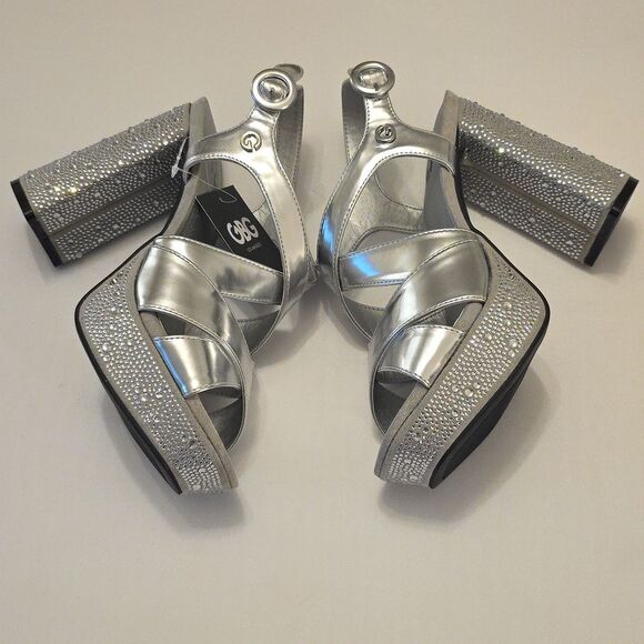 BRAND NEW GBG LOS ANGELES JEWEL STRAPPY HEELS  SANDALS R3 - Picture 12 of 15